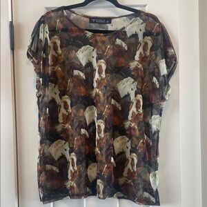Sheer Horse Print Top
